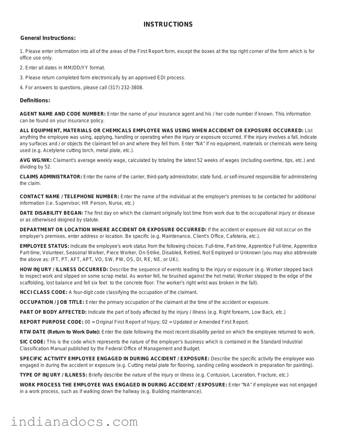 Fillable Indiana State 34401 Form