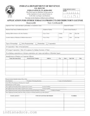 Fillable Indiana Otp 901 Form
