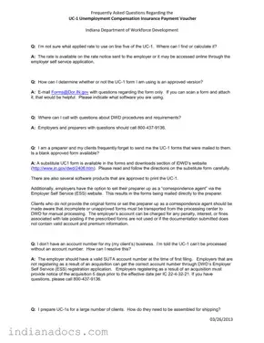 Fillable Uc1 Indiana Form